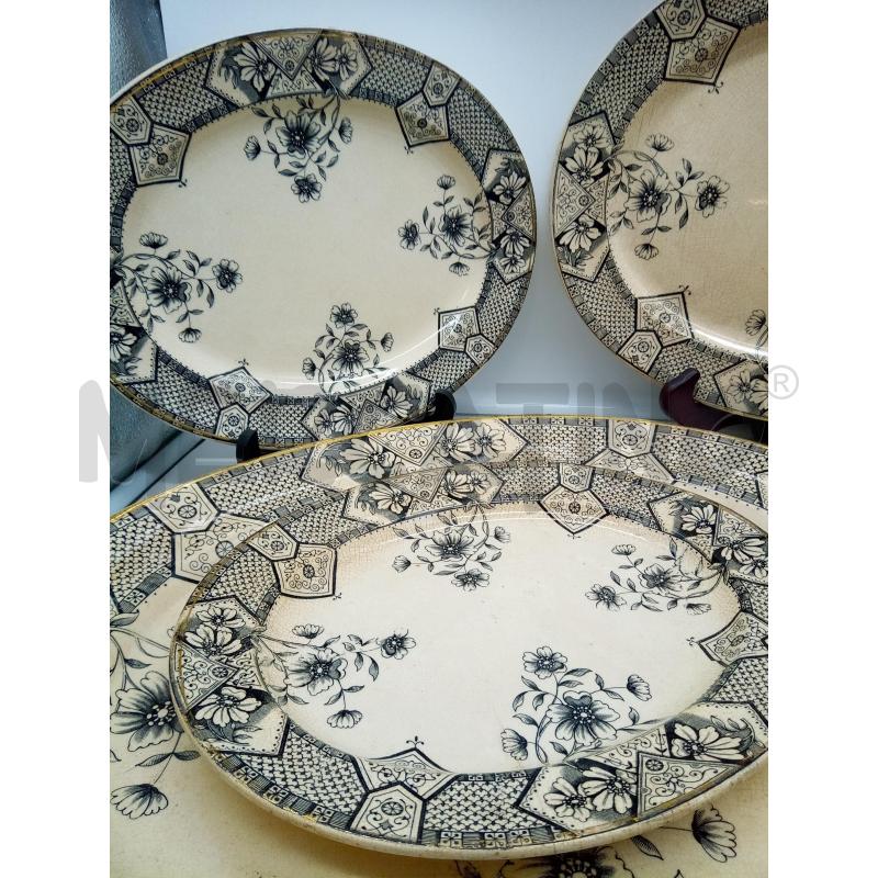 SET VASSOI TERRAGLIA RATHBONE SMITH FIORI NERI B ORO | Mercatino dell'Usato Roma porta maggiore 2
