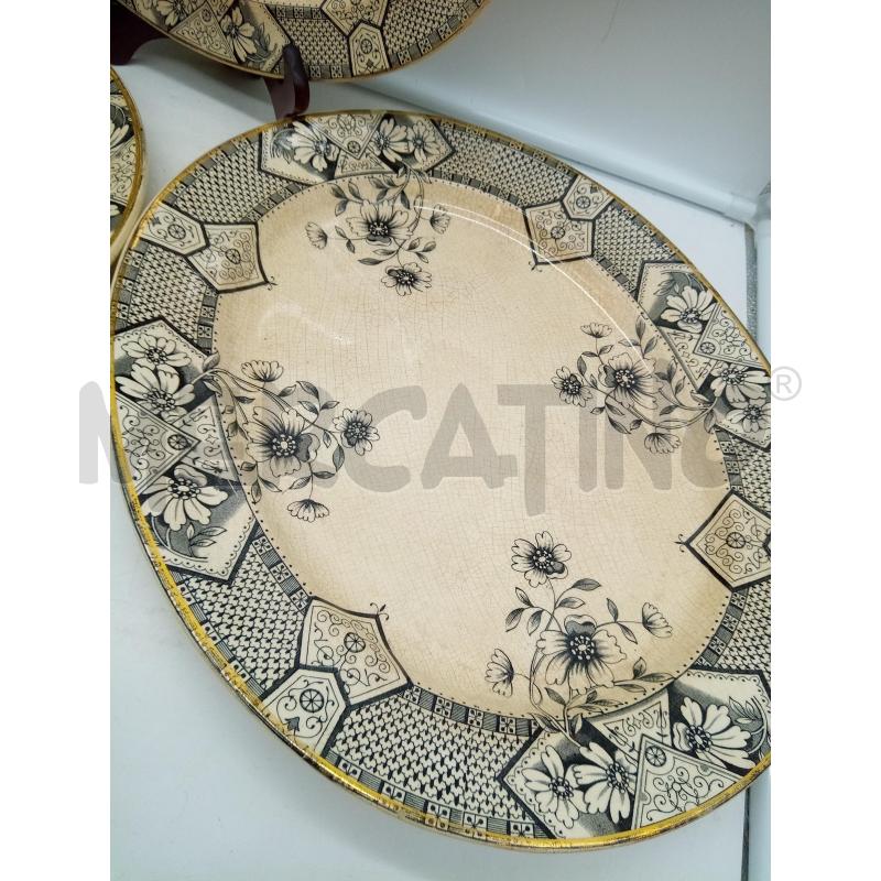 SET VASSOI TERRAGLIA RATHBONE SMITH FIORI NERI B ORO | Mercatino dell'Usato Roma porta maggiore 3