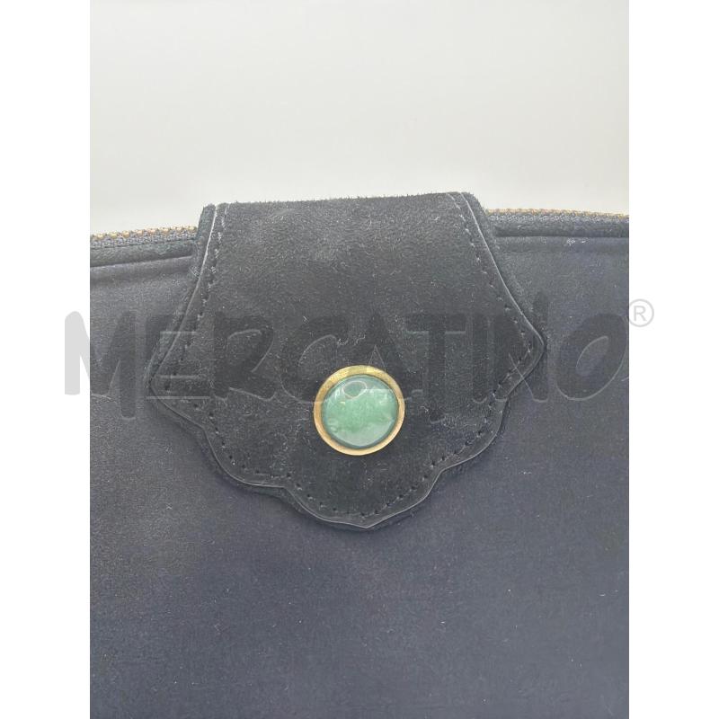 SHANGHAI TANG POCHETTE NERA RASO DETT BOTT GIADA CONTORNO GOLD  | Mercatino dell'Usato Roma porta maggiore 2