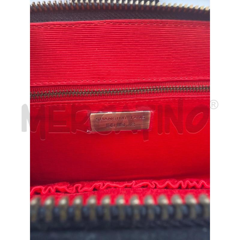 SHANGHAI TANG POCHETTE NERA RASO DETT BOTT GIADA CONTORNO GOLD  | Mercatino dell'Usato Roma porta maggiore 4
