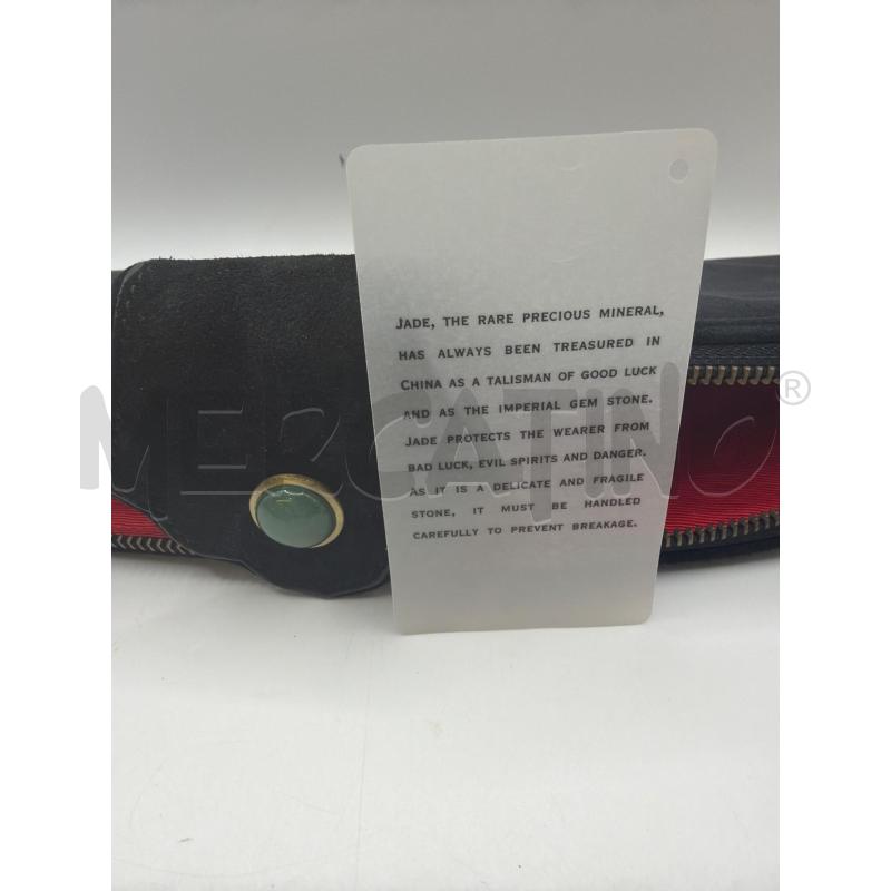 SHANGHAI TANG POCHETTE NERA RASO DETT BOTT GIADA CONTORNO GOLD  | Mercatino dell'Usato Roma porta maggiore 5
