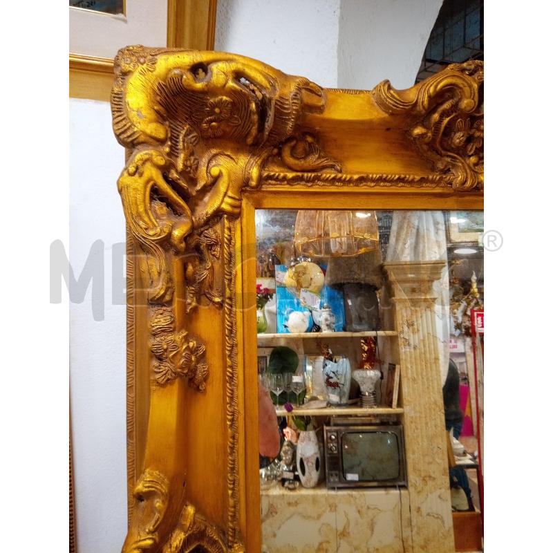 SPECCHIO RETTANGOLARE CORNICE LEGNO STILE BAROCCO  | Mercatino dell'Usato Roma porta maggiore 2