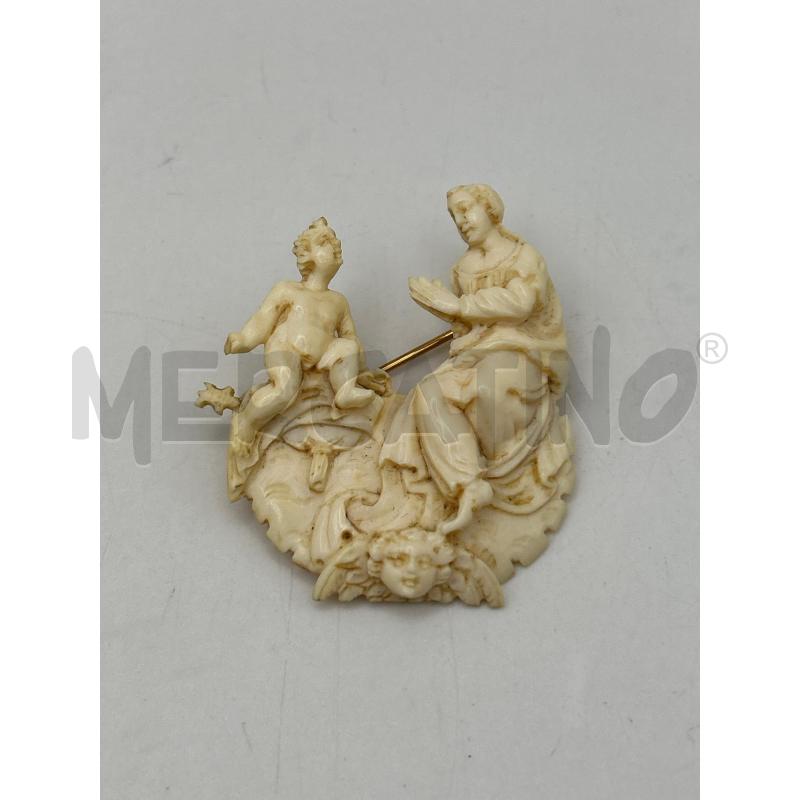 SPILLA IN OSSO MADONNA CON BAMBINO XVIII SEC | Mercatino dell'Usato Roma porta maggiore 1