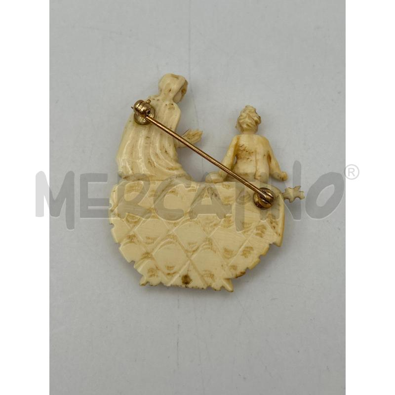 SPILLA IN OSSO MADONNA CON BAMBINO XVIII SEC | Mercatino dell'Usato Roma porta maggiore 2