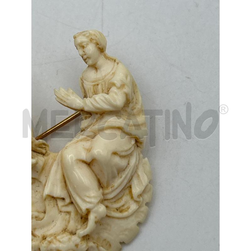 SPILLA IN OSSO MADONNA CON BAMBINO XVIII SEC | Mercatino dell'Usato Roma porta maggiore 4