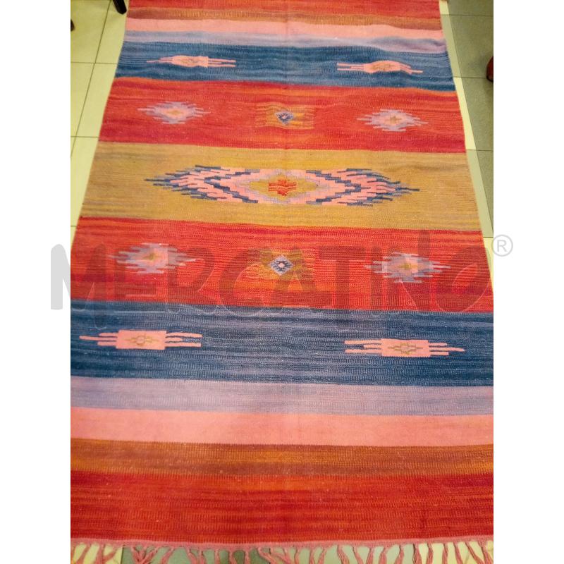 TAPPETO 112X175 KILIM AFGANO TONI ROSA  | Mercatino dell'Usato Roma porta maggiore 1