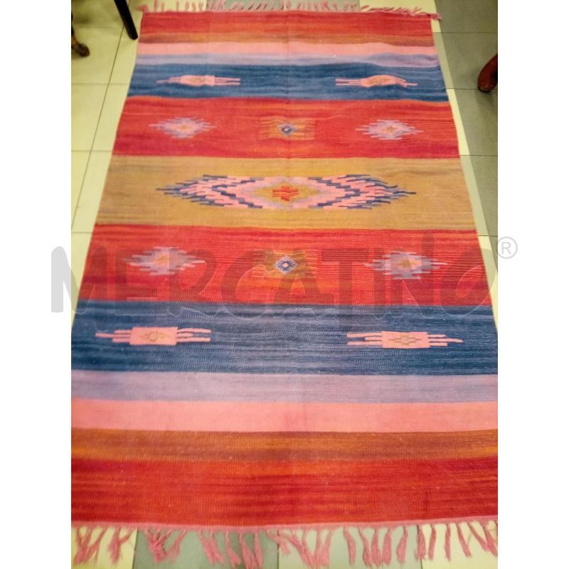 TAPPETO 112X175 KILIM AFGANO TONI ROSA  | Mercatino dell'Usato Roma porta maggiore 3