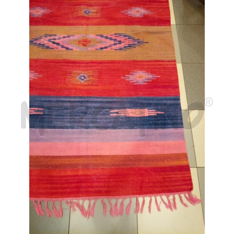TAPPETO 112X175 KILIM AFGANO TONI ROSA  | Mercatino dell'Usato Roma porta maggiore 4