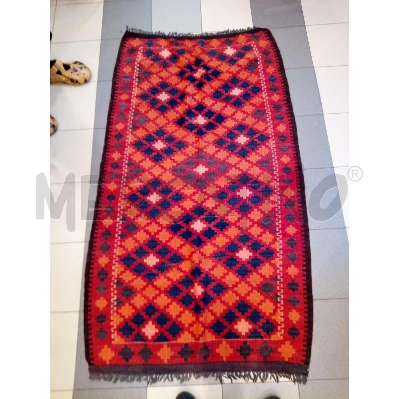 TAPPETO 175X100 KILIM ROMBI FONDO ROSSO | Mercatino dell'Usato Roma porta maggiore 1