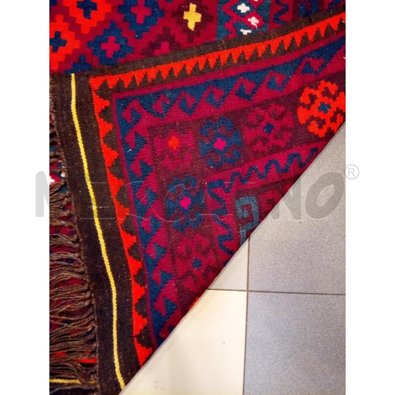 TAPPETO 230X150 KILIM ROMBI TONI ARANCIO MARRONE | Mercatino dell'Usato Roma porta maggiore 4