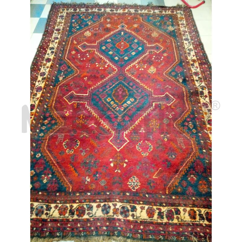 TAPPETO 252X172 SHIREZ 2 ROMBI TONI MATTONE BLU | Mercatino dell'Usato Roma porta maggiore 1