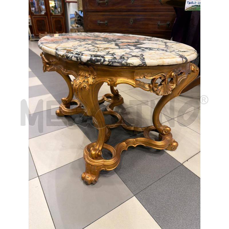 TAVOLINO CON RIPIANO DI MARMO LEGNO ORO  | Mercatino dell'Usato Roma porta maggiore 2