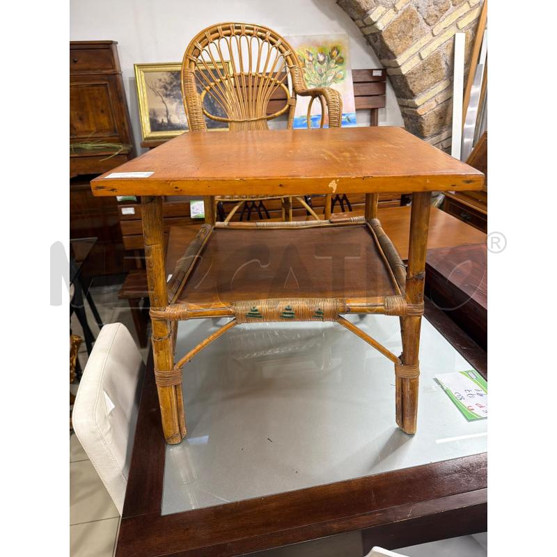 TAVOLINO QUADRATO BAMBOO LEGNO | Mercatino dell'Usato Roma porta maggiore 1
