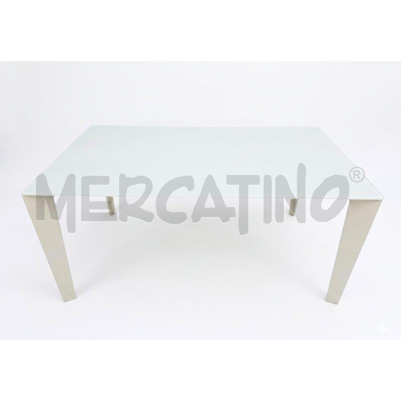 TAVOLO G. METALLO VETRO OPACO + PROL. | Mercatino dell'Usato Roma porta maggiore 1
