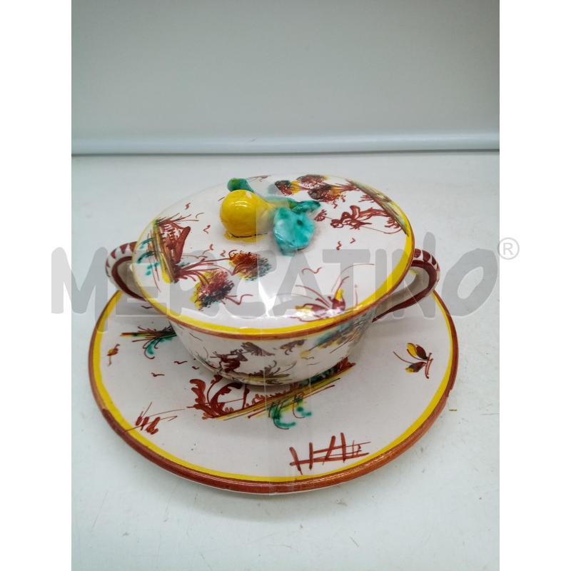 TAZZA CERAMICA DIPINTA PRESA PERA  | Mercatino dell'Usato Roma porta maggiore 1