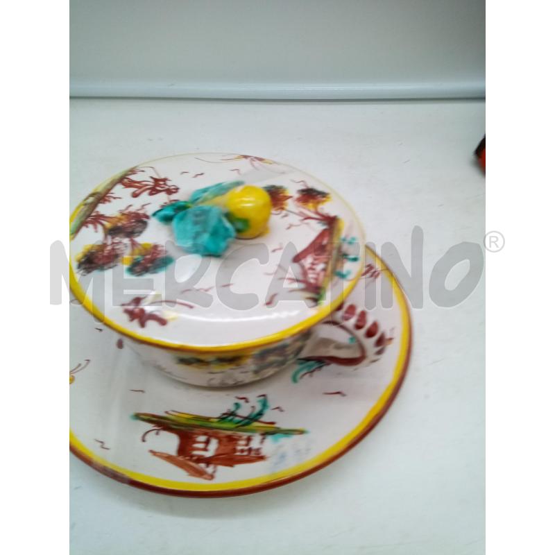 TAZZA CERAMICA DIPINTA PRESA PERA  | Mercatino dell'Usato Roma porta maggiore 3