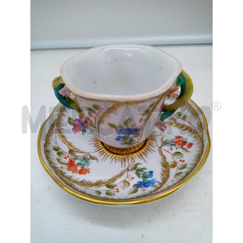 TAZZA PORCELLANA SEVRES FIORI DIPINTI  | Mercatino dell'Usato Roma porta maggiore 4