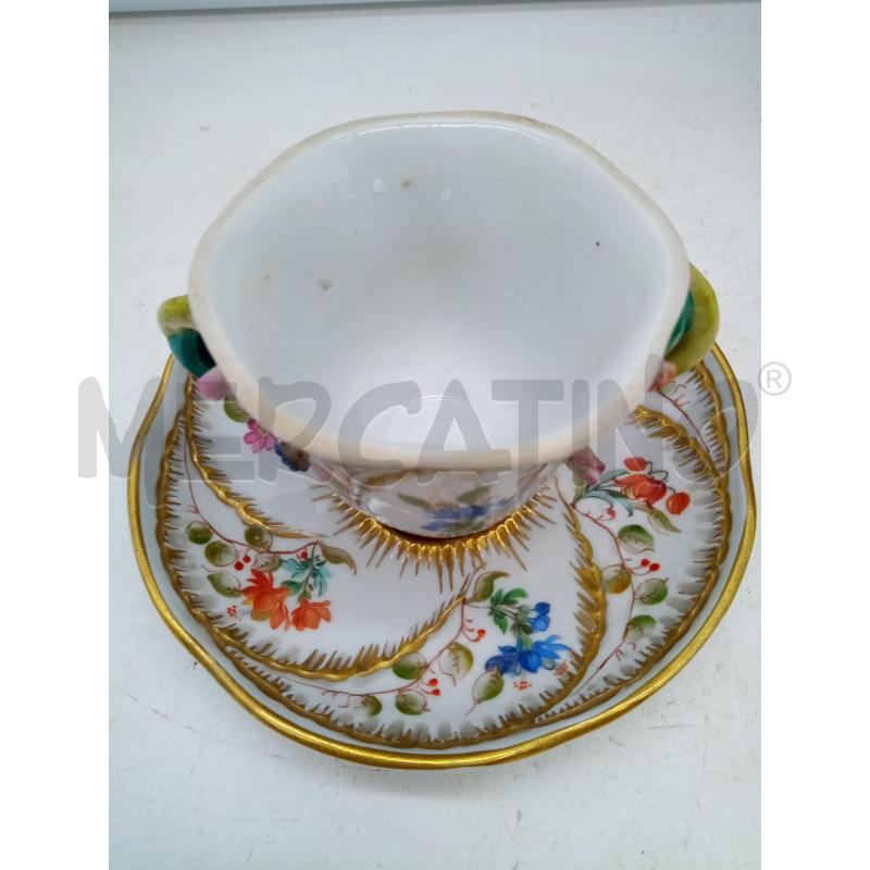 TAZZA PORCELLANA SEVRES FIORI DIPINTI  | Mercatino dell'Usato Roma porta maggiore 5