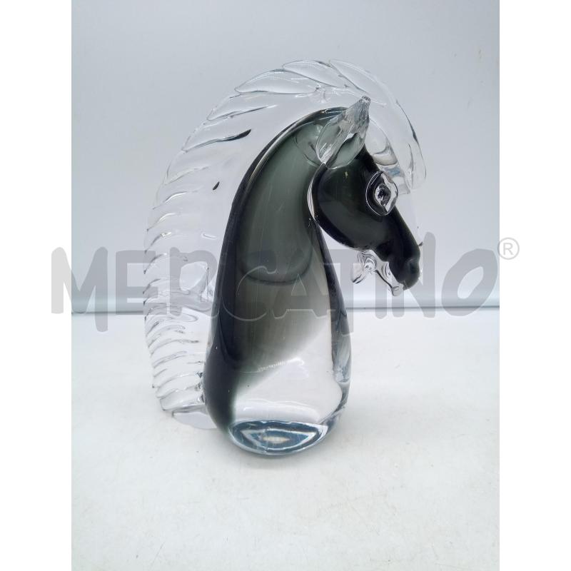 TESTA CAVALLO VETRO MURANO GRIGIO | Mercatino dell'Usato Roma porta maggiore 1
