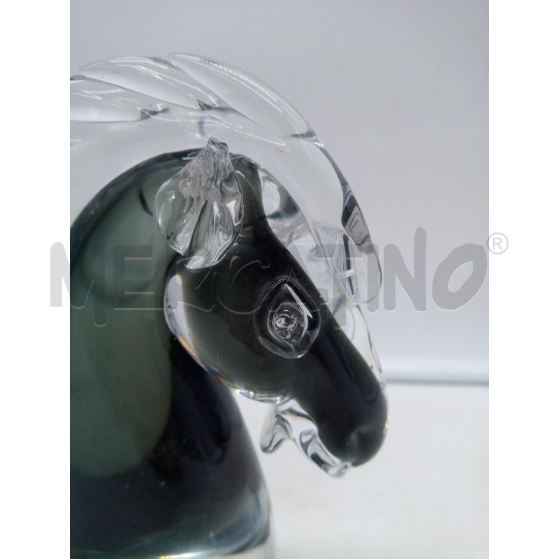 TESTA CAVALLO VETRO MURANO GRIGIO | Mercatino dell'Usato Roma porta maggiore 2