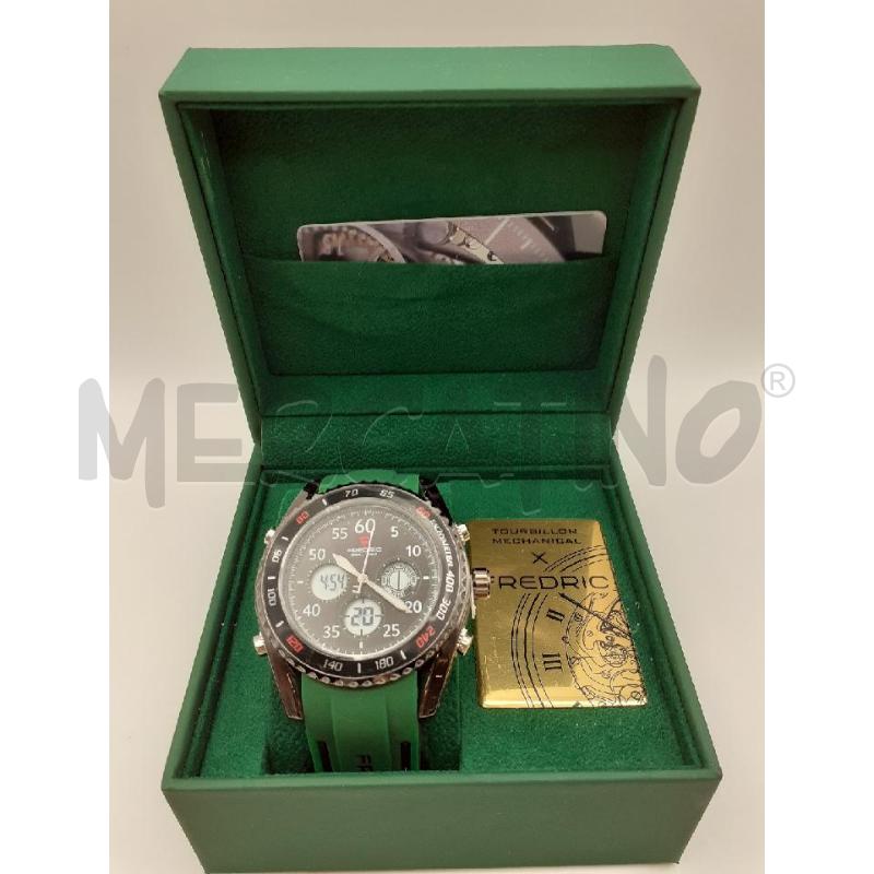 TOURBILLON MECHANICAL X FREDRIC OROLOGIO DA POLSO CINTURINO VERDE | Mercatino dell'Usato Roma porta maggiore 1