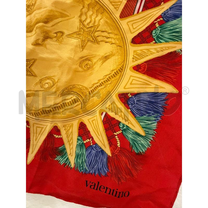 VALENTINO FOULARD ROSSO ROSA SOLE GRANDE PESCE PAPERE SETA | Mercatino dell'Usato Roma porta maggiore 2