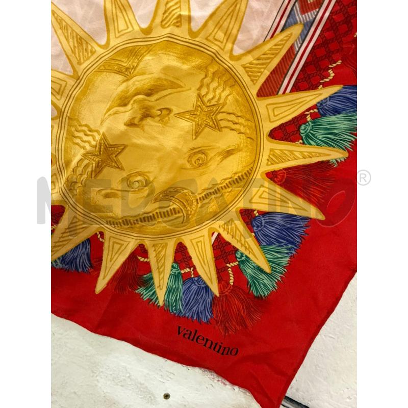 VALENTINO FOULARD ROSSO ROSA SOLE GRANDE PESCE PAPERE SETA | Mercatino dell'Usato Roma porta maggiore 3