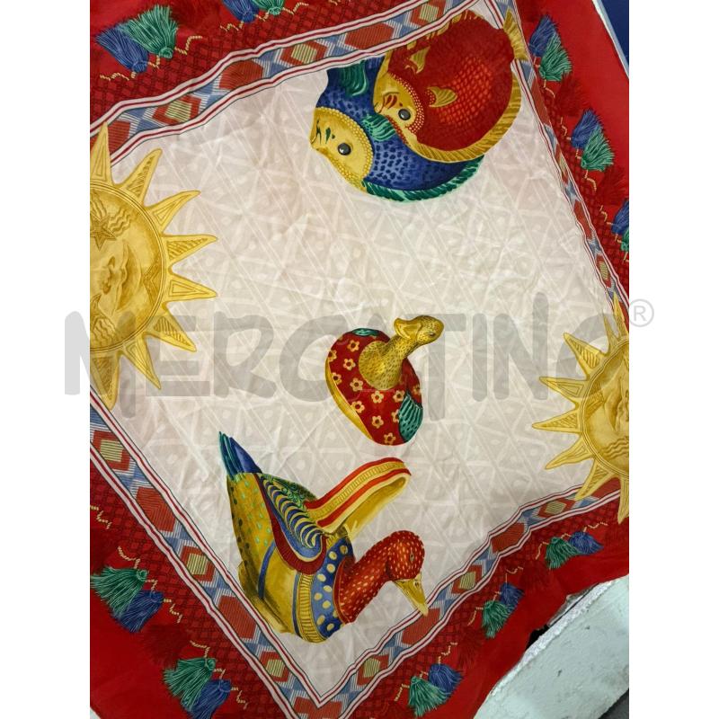 VALENTINO FOULARD ROSSO ROSA SOLE GRANDE PESCE PAPERE SETA | Mercatino dell'Usato Roma porta maggiore 4