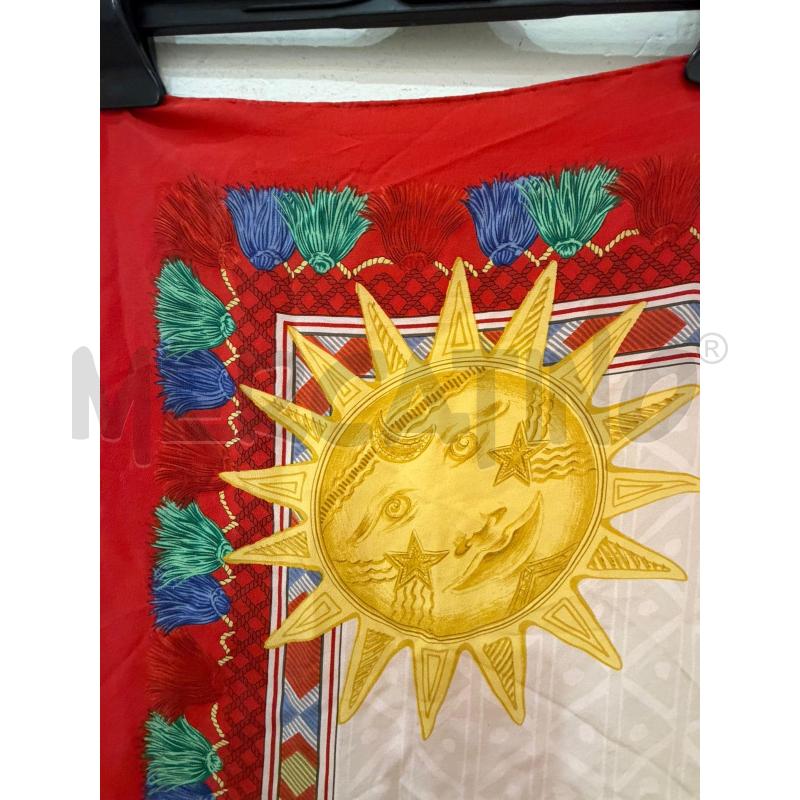 VALENTINO FOULARD ROSSO ROSA SOLE GRANDE PESCE PAPERE SETA | Mercatino dell'Usato Roma porta maggiore 5