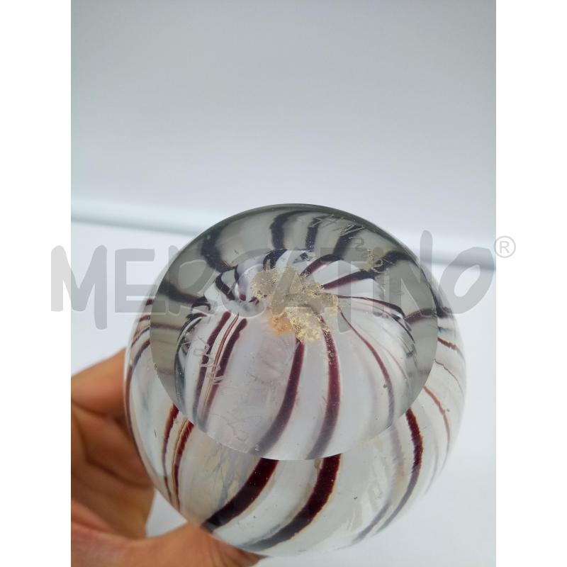 VASETTO VETRO COLLO STRETTO RIGHE SCURE | Mercatino dell'Usato Roma porta maggiore 4