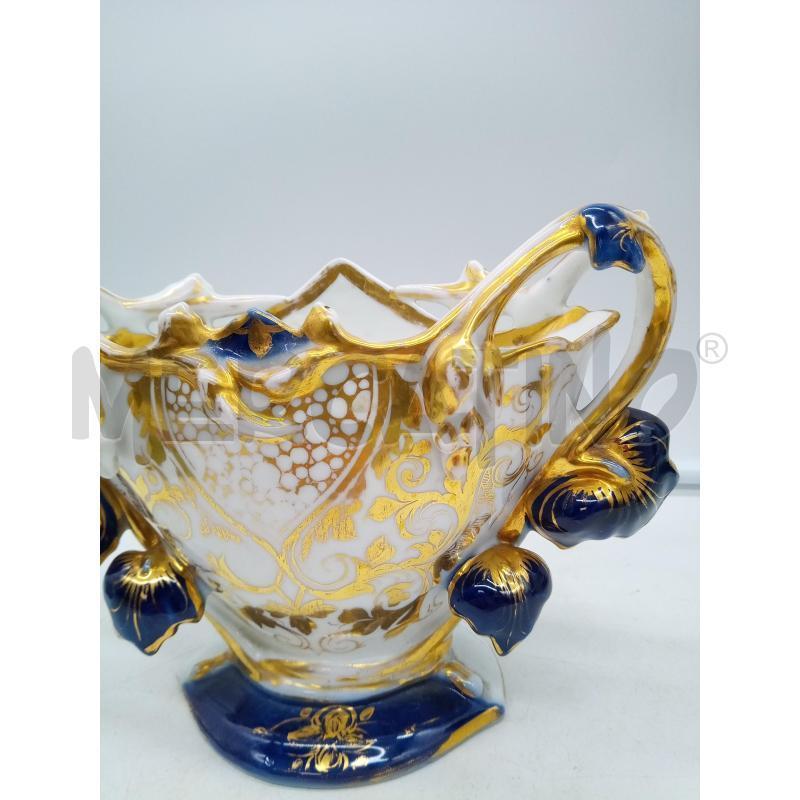 VASO BASSO PORC VECCHIA PARIGI BLU ORO | Mercatino dell'Usato Roma porta maggiore 2