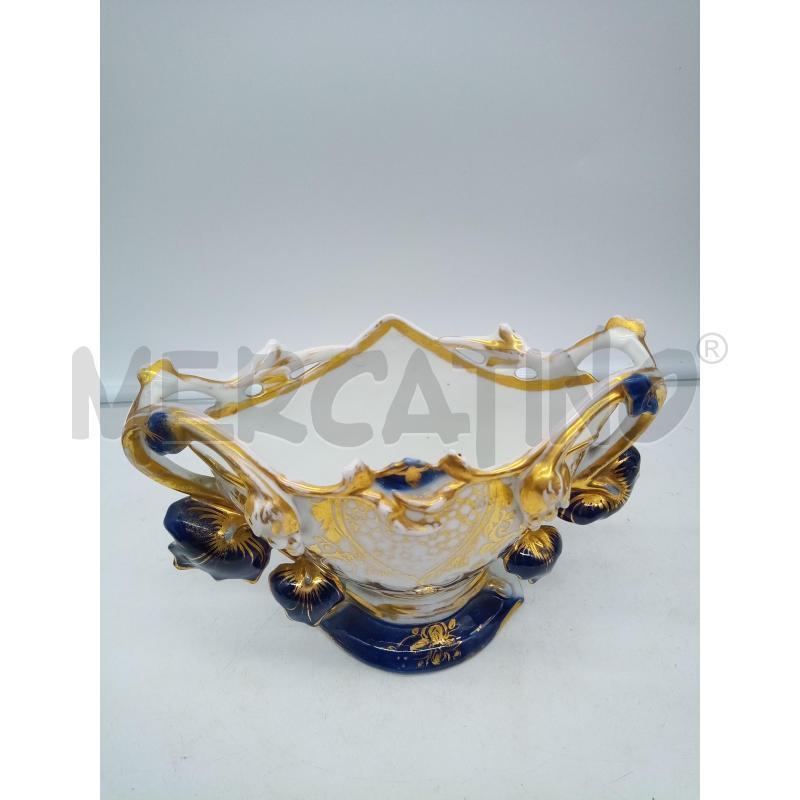 VASO BASSO PORC VECCHIA PARIGI BLU ORO | Mercatino dell'Usato Roma porta maggiore 3