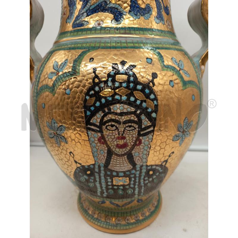 VASO BIANSATO CERAMICA AMMALFI BIZZANTINA  | Mercatino dell'Usato Roma porta maggiore 2
