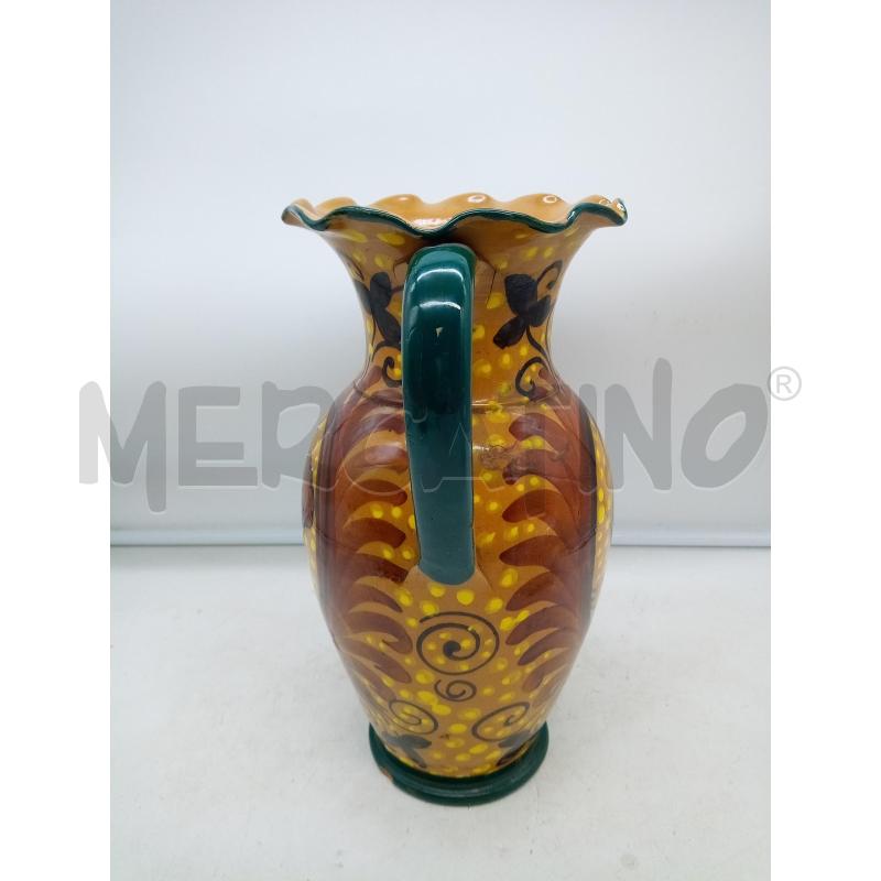 VASO BIANSATO CERAMICA FONDO POIS DECO UCCELLI BORDO FAZZOLETTO  | Mercatino dell'Usato Roma porta maggiore 2