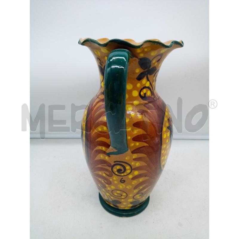 VASO BIANSATO CERAMICA FONDO POIS DECO UCCELLI BORDO FAZZOLETTO  | Mercatino dell'Usato Roma porta maggiore 4