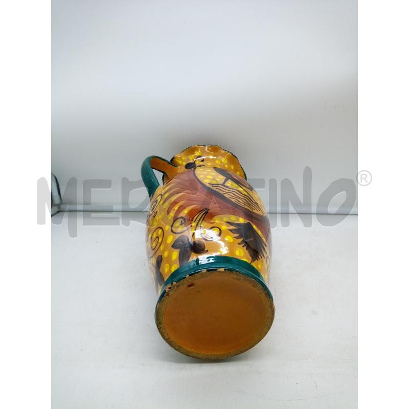 VASO BIANSATO CERAMICA FONDO POIS DECO UCCELLI BORDO FAZZOLETTO  | Mercatino dell'Usato Roma porta maggiore 5