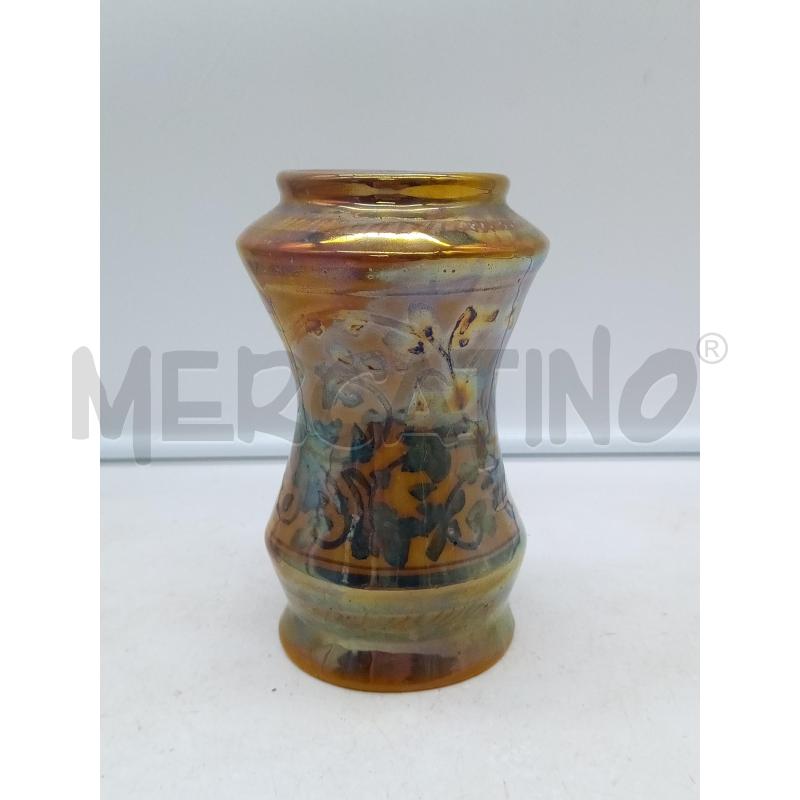 VASO CERAMICA DECORAZIONE FLOREALE COBALTO LUSTRO  | Mercatino dell'Usato Roma porta maggiore 1