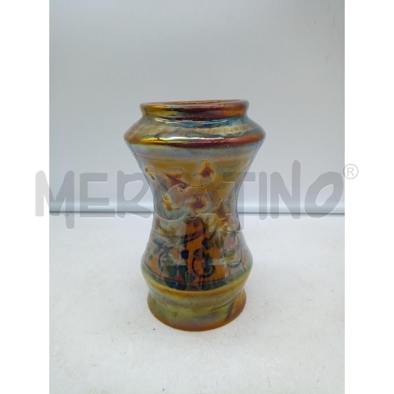 VASO CERAMICA DECORAZIONE FLOREALE COBALTO LUSTRO  | Mercatino dell'Usato Roma porta maggiore 2