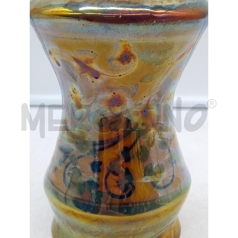 VASO CERAMICA DECORAZIONE FLOREALE COBALTO LUSTRO  | Mercatino dell'Usato Roma porta maggiore 3