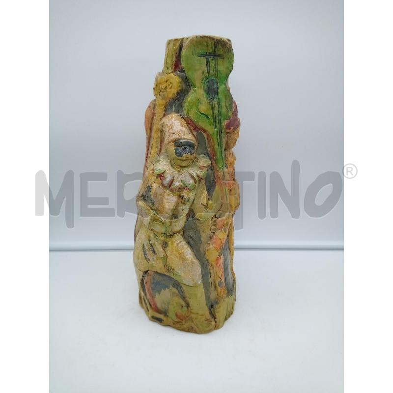 VASO CERAMICA PERSONAGGI CARNEVALE RILIEVO | Mercatino dell'Usato Roma porta maggiore 1