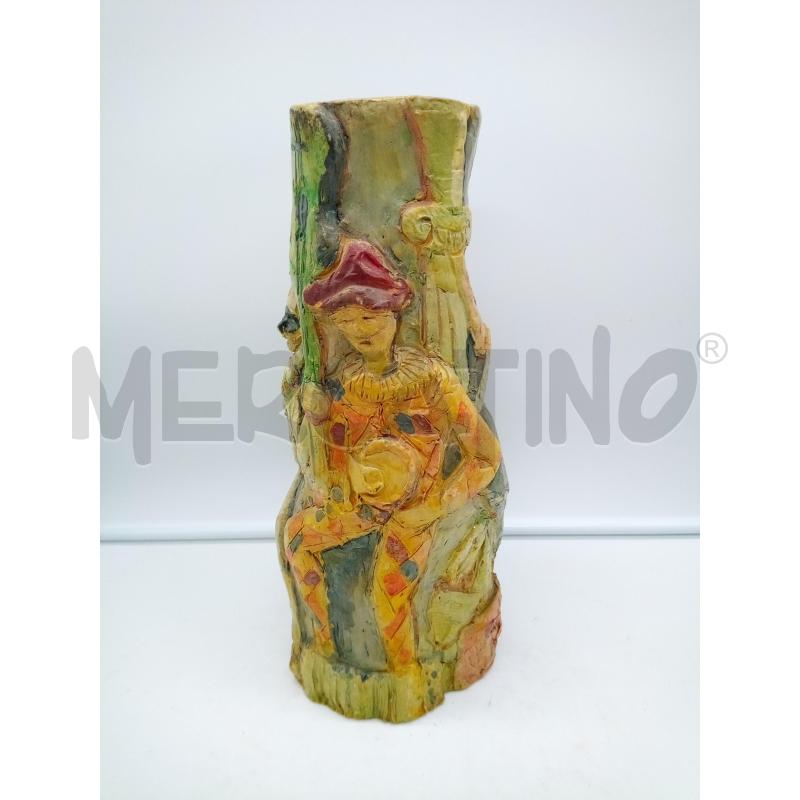 VASO CERAMICA PERSONAGGI CARNEVALE RILIEVO | Mercatino dell'Usato Roma porta maggiore 2