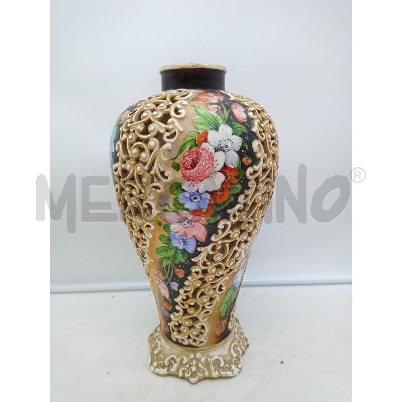VASO CERAMICA TRAFORATO FIORI DIPINTI | Mercatino dell'Usato Roma porta maggiore 1