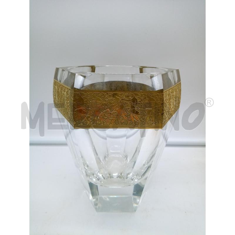 VASO CRISTALLO MOSER FASCIA DORATA FIGURE INCISE | Mercatino dell'Usato Roma porta maggiore 1