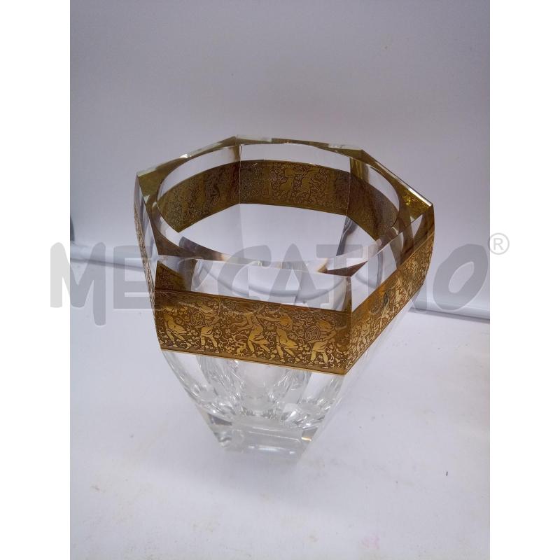 VASO CRISTALLO MOSER FASCIA DORATA FIGURE INCISE | Mercatino dell'Usato Roma porta maggiore 2
