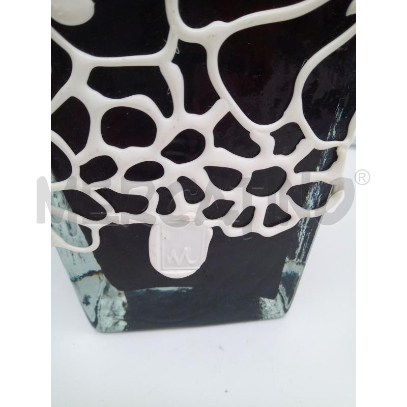 VASO CRISTALLO TONO BORDEAUX DECORO BIANCO  | Mercatino dell'Usato Roma porta maggiore 2