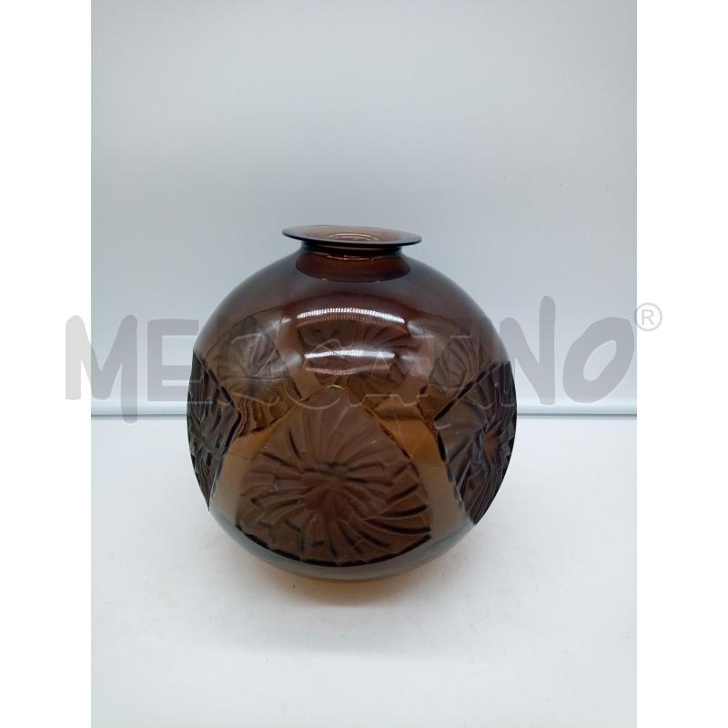 VASO DESIGN VETRO FUMÈ TRIANGOLI SATINATI | Mercatino dell'Usato Roma porta maggiore 1