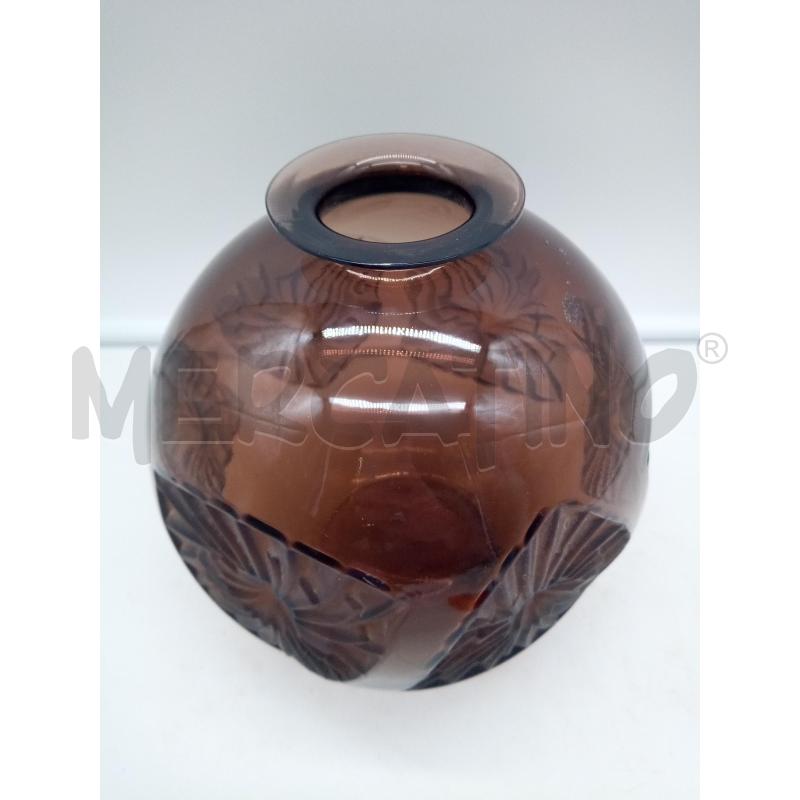 VASO DESIGN VETRO FUMÈ TRIANGOLI SATINATI | Mercatino dell'Usato Roma porta maggiore 2