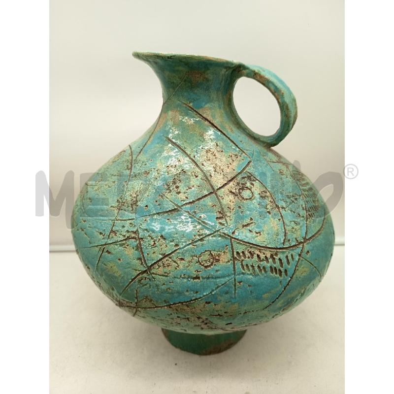 VASO GRANDE CERAMICA AZZURRA PESCI INCISI | Mercatino dell'Usato Roma porta maggiore 3