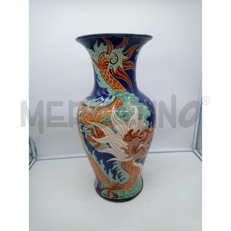 VASO GRANDE CERAMICA DRAGONI ORIENTALI | Mercatino dell'Usato Roma porta maggiore 1