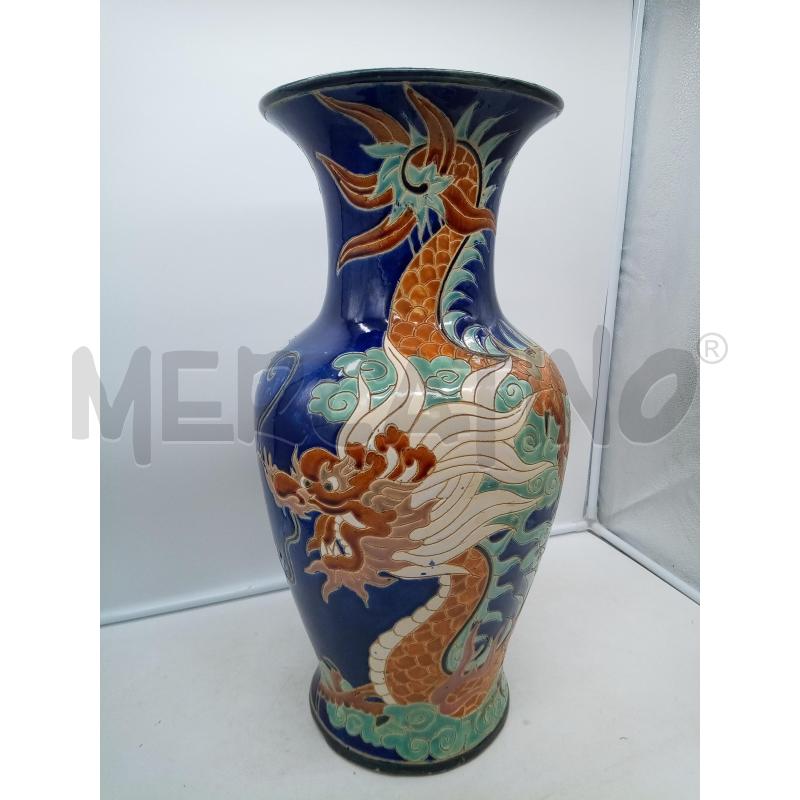 VASO GRANDE CERAMICA DRAGONI ORIENTALI | Mercatino dell'Usato Roma porta maggiore 2